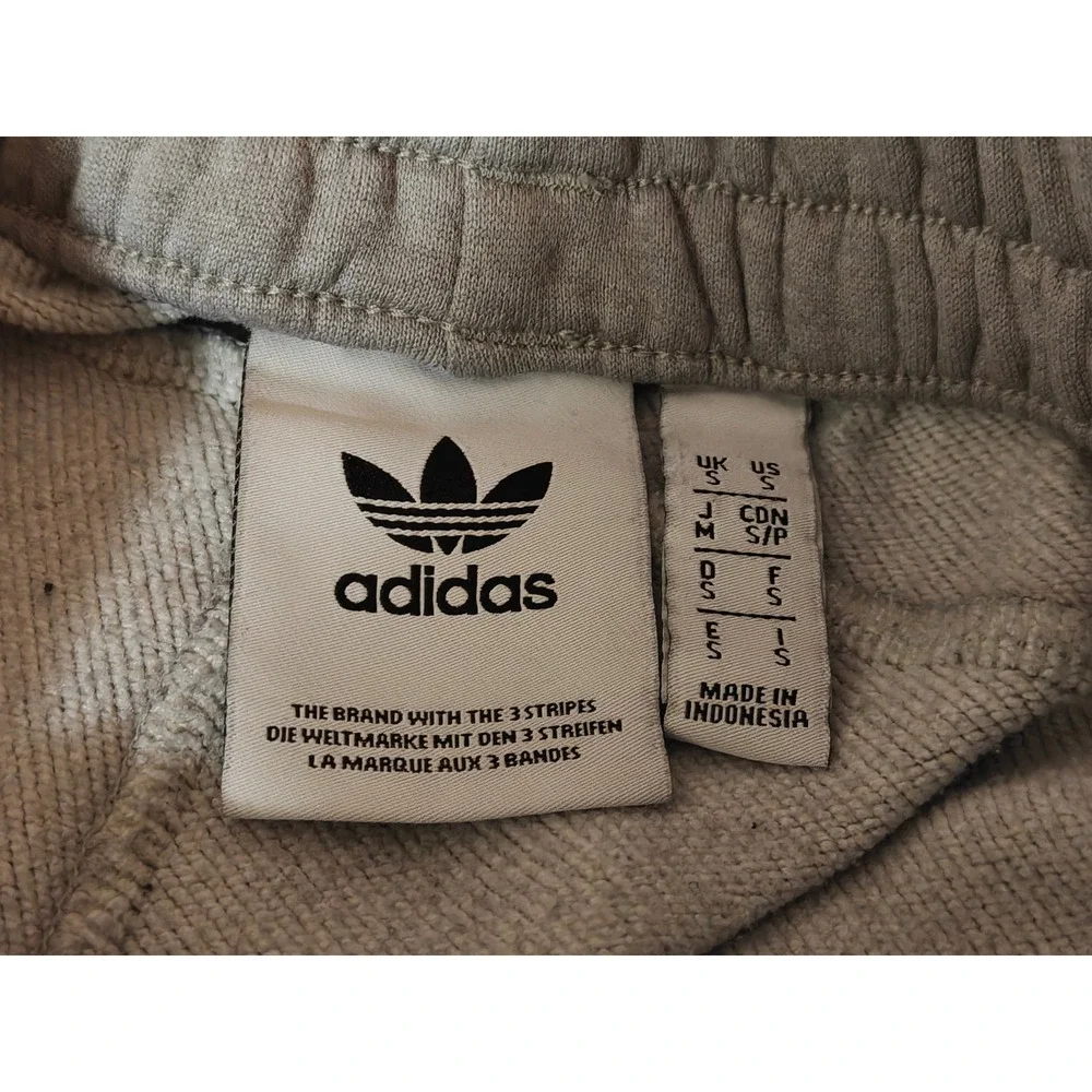 Adidas Originals Mens Trefoil Logo Tape Track Pants Grey Joggers DZ7557 Size S